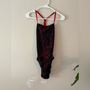 Speedo Black Swimwear with Red Accents